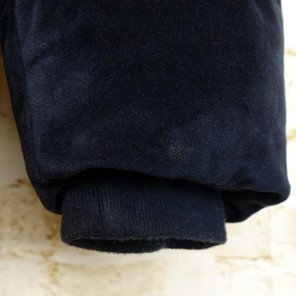 Sean John X Missguided Puffer Jacket Womens 2 US Navy Blue Velour Oversized Y2K - Picture 11 of 16